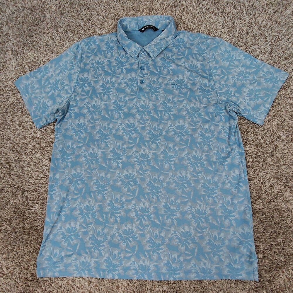 Travis Mathew Floral Print Polo Shirt Mens XL Extra Large Multi Color